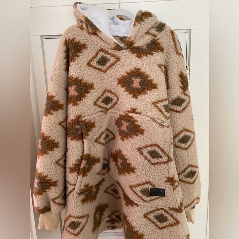 Oversized Sherpa Fleece Hooded Sweatshirt